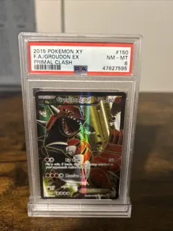 Pokemon Groudon EX 2015 #150/160 PSA 8 NM-Mint XY Primal Clash Rare Full Art - Image 1