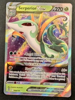 Pokemon TCG Serperior VSTAR 008/195 Silver Tempest Ultra Rare Holo NM - Image 1