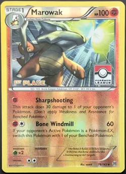 Marowak Reverse Holo 78/162 Breakthrough 1st Place League Promo Pokemon Card - Image 1