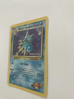 Misty’s Seadra PRERELEASE Pokemon Card 9/132 WOTC Gym Heroes NM/Mint Holo Rare - Image 2