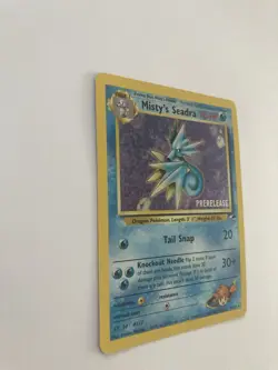 Misty’s Seadra PRERELEASE Pokemon Card 9/132 WOTC Gym Heroes NM/Mint Holo Rare - Image 3
