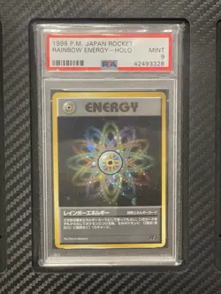 1998 PSA 9 Rainbow Energy Holo Pokemon TCG Japanese Team Rocket - Nice Swirl - Image 1