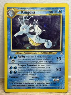 Kingdra 8/111 Neo Genesis Holo Rare 1995-2000 Gen 2 Vintage Pokemon Card - Image 1