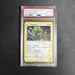 POKEMON PSA 10 2024 SWSH Black Star Promo Rayquaza SWSH029 Holo DBL SWIRL - Image 1
