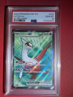 PSA 10 GEM MINT LATIAS EX Surging Sparks Ultra Rare #220 Pokemon Card 2024 - Image 1
