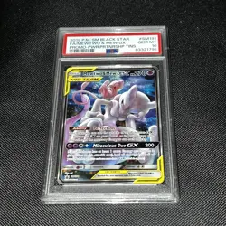PSA 10 2019 Pokemon Sun & Moon Mewtwo & Mew GX #SM191 Black Star F.A Promo - Image 1