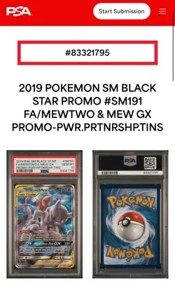 PSA 10 2019 Pokemon Sun & Moon Mewtwo & Mew GX #SM191 Black Star F.A Promo - Image 4