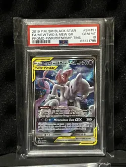 PSA 10 2019 Pokemon Sun & Moon Mewtwo & Mew GX #SM191 Black Star F.A Promo - Image 5