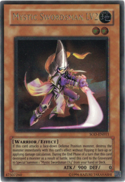 Yu-Gi-Oh! Mystic Swordsman LV2 (NM) Unlimited Ultimate Rare SOD-EN011 - Image 1