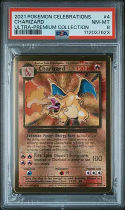 SEQUENTIAL PSA 8 CHARIZARD #4 & PIKACHU #58 POKEMON CELEBRATIONS UPC GOLD PROMO - Image 2