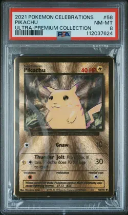 SEQUENTIAL PSA 8 CHARIZARD #4 & PIKACHU #58 POKEMON CELEBRATIONS UPC GOLD PROMO - Image 3