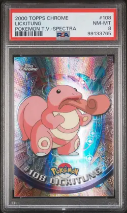 POKEMON PSA 8 LICKITUNG #108 SPECTRA POKEMON T.V. TOPPS CHROME ENGLISH 2000! - Image 1