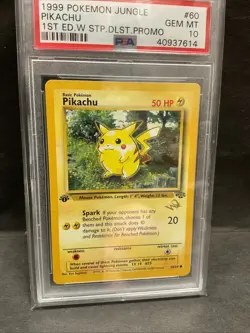 1999 Pokemon Jungle Pikachu Gold "W" Stamp Duelist Promo 1st Edition PSA 10 Card - Image 2