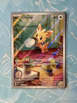 TCG Pokemon English IR Scarlet & Violet Lillipup 154/086 Sv: White Flare Holo NM - Image 1