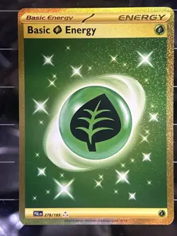 Pokemon TCG Grass Energy Basic, Hyper Rare, Gold Paldea Evolved Card 278/193 - Image 1