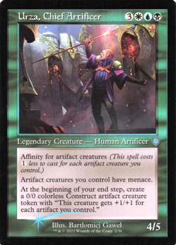 Retro FOIL Urza, Chief Artificer ~ Commander: The Brothers' War Magic MTG ] - Image 1