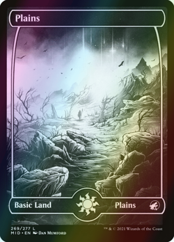 MTG Plains (269) Showcase Full Art Foil ** Midnight Hunt ** English (NM) - Image 1