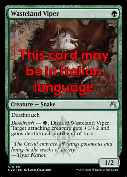 MTG 2x WASTELAND VIPER EXC - VIPERA DELLE LANDE DESOLATE 160 - RVR - MAGIC - Image 1