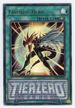 Yugioh Favorite Hero LED6-EN015 Ultra Rare 1st Edition NM/LP - Image 1