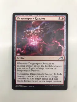 Dragonspark Reactor MTG Magic the Gathering Card NM Near Mint Neon Dynasty NEO - Image 1