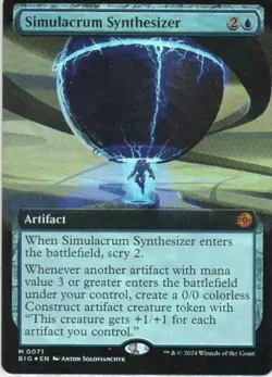 MTG: Thunder Junction: Foil Extended Art Simulacrum Synthesizer: LP Condition - Image 1