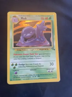 Muk HOLO 13/62 Fossil Set Original Unlimited Rare Pokemon Card WOTC Heavy Played - Image 1