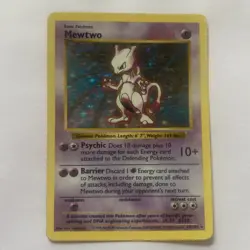 Mewtwo Base Set 2 Rare Holo 10/102 Pokemon Card - MP - Image 1