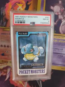 Pokemon Card Schiggy Squirtle Pocket Monsters Carddass 1997 Japanese PSA 8 - Image 1