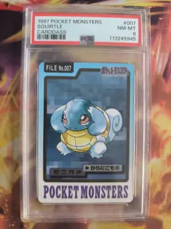Pokemon Card Schiggy Squirtle Pocket Monsters Carddass 1997 Japanese PSA 8 - Image 2