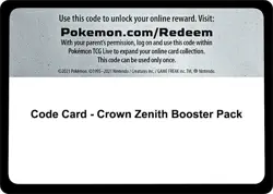 Pokemon TCG Crown Zenith Card 100ct Lot (Sent Digitally) +25 Extra Codes - Image 1