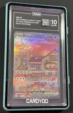 MEW EX 2023 POKEMON EN-SV BLACK STAR PROMO 151 ULTRA-PREM #053 TAG 10 GEM MINT - Image 1