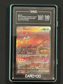 MEW EX 2023 POKEMON EN-SV BLACK STAR PROMO 151 ULTRA-PREM #053 TAG 10 GEM MINT - Image 2