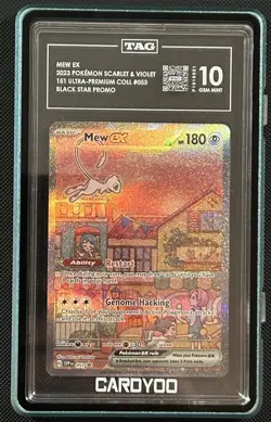 MEW EX 2023 POKEMON EN-SV BLACK STAR PROMO 151 ULTRA-PREM #053 TAG 10 GEM MINT - Image 3