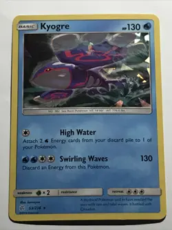 Kyogre 53/236 Cosmic Eclipse Cracked Ice Holo Promo Pokemon Card - Image 1