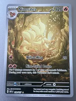 Pokemon Ninetails Card 199/197 Obsidian Flames Full Art Secret Rare Trading Card - Image 1