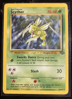 SCYTHER 1st EDITION 1999 Pokemon Jungle Set Non-Holo Card #26/64 - Image 1