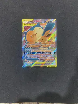 Eevee & Snorlax GX SM169 Sm Holo Full Art Rare Pokemon 2019 Tag Team - Image 1
