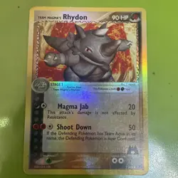 Pokemon Team Magma's Rhydon Team Magma vs Team Aqua 11/95 Reverse Holo Rare - Image 1