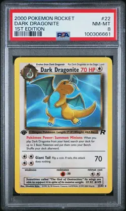 PSA 8 2000 POKEMON ROCKET 22 DARK DRAGONITE 1ST EDITION - Image 1