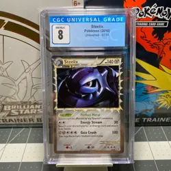 Pokemon Steelix Unleashed Holo 2010 87/95 CGC 8 Onix - Image 1