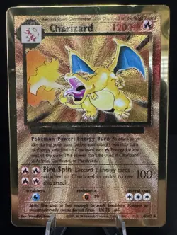 Pokemon TCG Charizard Metal Card 4/102 Celebrations 25th Anniversary - Image 1