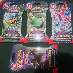 Pokemon Twilight Masquerade Sleeved Booster Pack Art Set Bundle (4 Packs) - Image 1