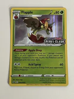 Pokemon Card Flapple SWSH022 STAMPED Rebel Clash Black Star Promo Rare Holo •NM - Image 1