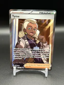 Pokemon Tyme 143/131 Prismatic Evolutions Full Art Trainer Ultra Rare - Image 1