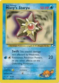 Pokemon Misty's Staryu 90/132 · Gym Heroes LP-EXC BUY 2 CARDS GET 1 FREE!! - Image 1