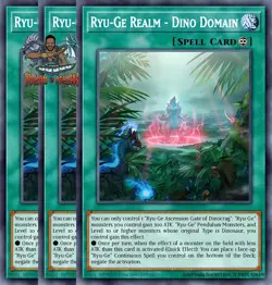 Yugioh! 3x Ryu-Ge Realm - Dino Domains CRBR-EN037 Super Rare 1st Ed NM - Image 1