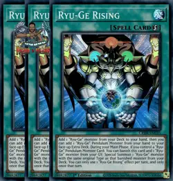 Yugioh! 3x Ryu-Ge Rising CRBR-EN035 Super Rare 1st Ed NM - Image 1