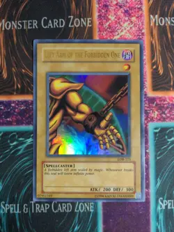 Yu-Gi-Oh! Left Arm of the Forbidden One LOB-123 OG Unlimited Ultra Rare Wavy NM - Image 1