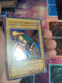 Yu-Gi-Oh! Left Arm of the Forbidden One LOB-123 OG Unlimited Ultra Rare Wavy NM - Image 4