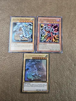 Lot Of 3 Vintage Yu-Gi-Oh Cards, Blue Eyes White Dragon X2 , Sull Archhfiend - Image 1